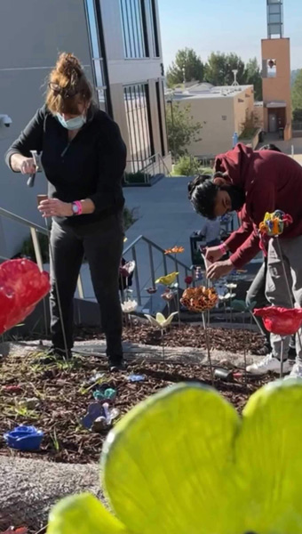 Students Placing the Flowers